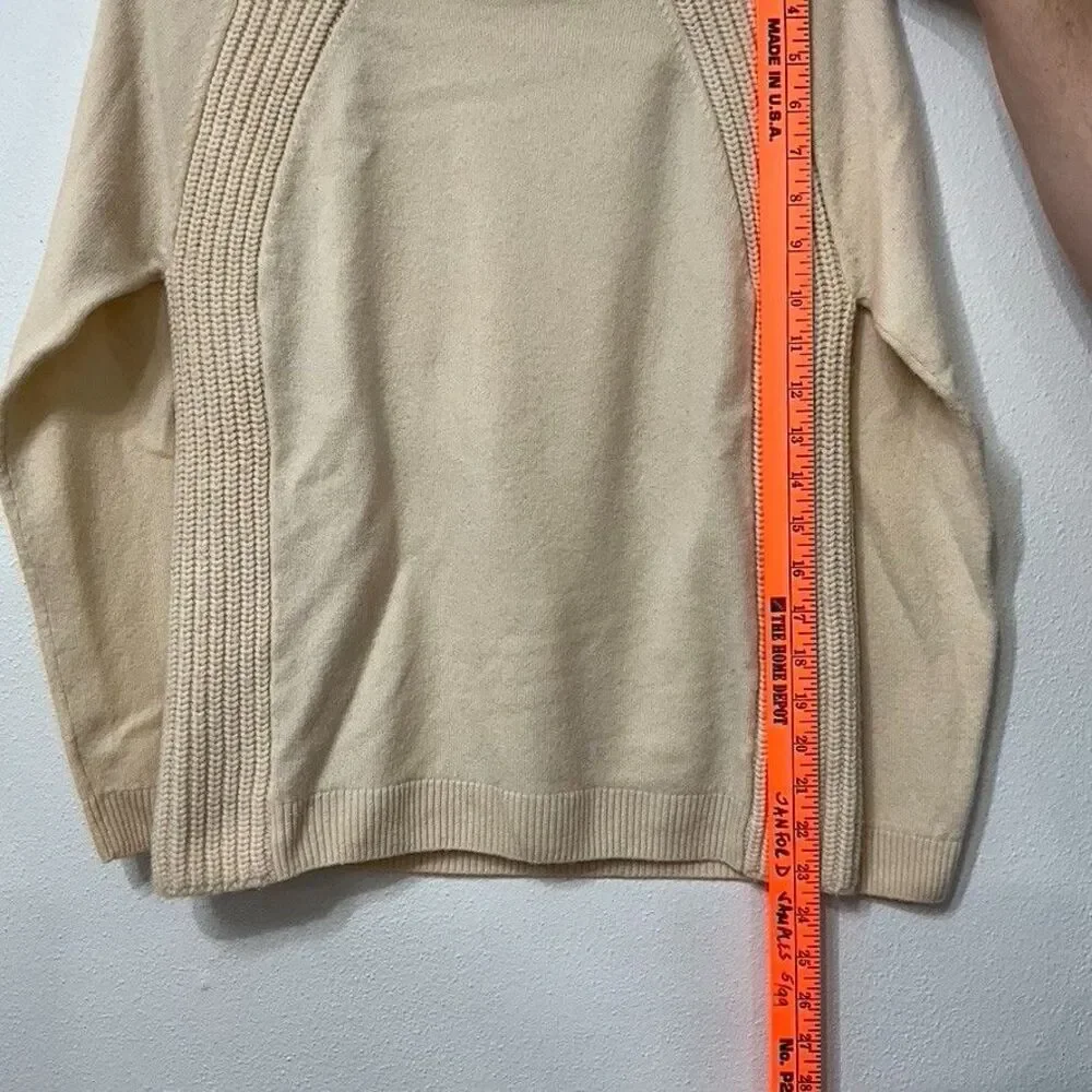 Vineyard Vines Women's Wool Cashmere Knit Square Neck Sweater Cream Small